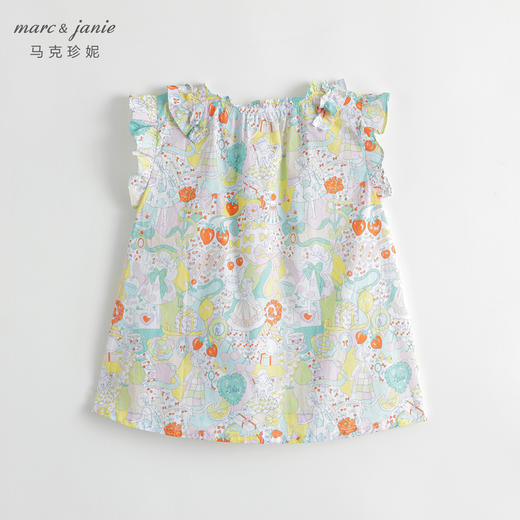 马克珍妮新款夏装 女童甜蜜派对图案纯棉连衣裙230751 商品图1