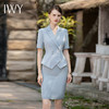 IWY/夏季新款蓝色西装套装女时尚休闲收腰半裙职业装美容院工作服CS1825 商品缩略图2