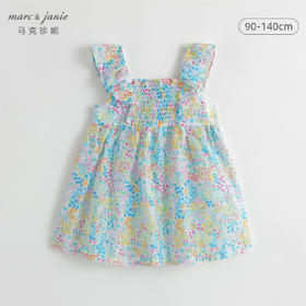 马克珍妮夏装新款裙子 女童田园风舒适棉真丝连衣裙230755