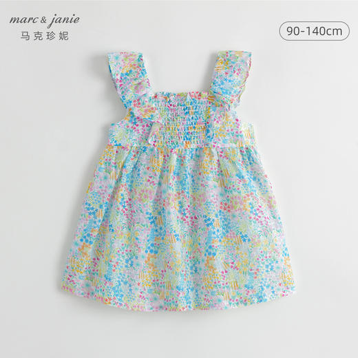 马克珍妮夏装新款裙子 女童田园风舒适棉真丝连衣裙230755 商品图0