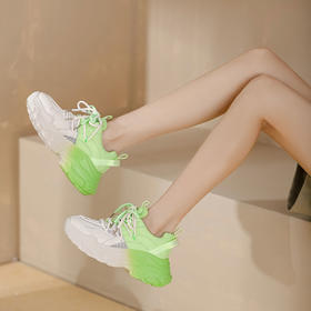 西村名物2022年夏新款活力网面老爹鞋渐变色休闲鞋女T22AM10971