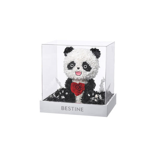 VBEINGS花语 永生花熊猫 玫瑰花绣球礼盒送男女友爱人表白生日礼物摆件 商品图0