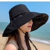 夏季遮阳帽女黑胶新款，百搭全顶遮脸渔夫帽出游太阳帽XYD-黑胶渔夫 商品缩略图3