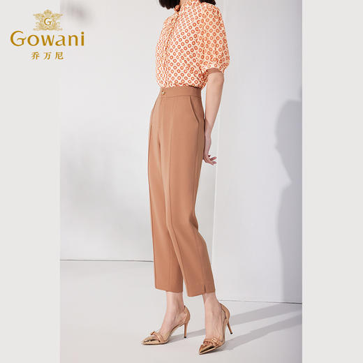 乔万尼夏季休闲裤经典百搭高腰显瘦哈伦裤ET2F253 商品图1