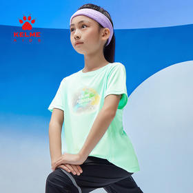 KELME卡尔美儿童圆领短袖夏季女童跑步运动T恤