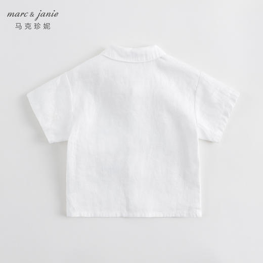 马克珍妮新款夏装 男童100%天然亚麻透气衬衫230896 商品图2