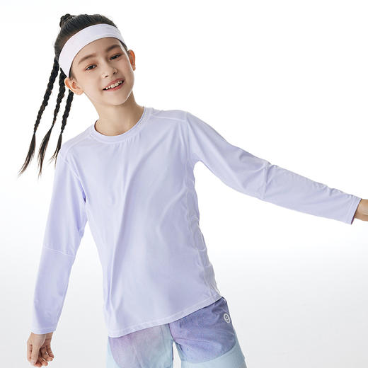 onmygame 女童防晒运动衣儿童瑜伽服上衣长袖打底衫轻薄快干 商品图4
