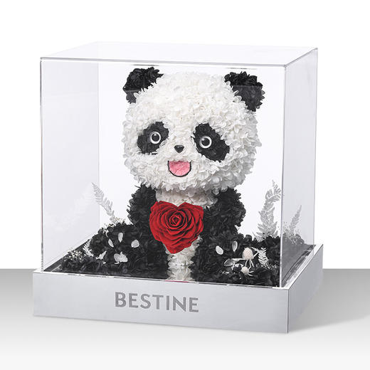 VBEINGS花语 永生花熊猫 玫瑰花绣球礼盒送男女友爱人表白生日礼物摆件 商品图2