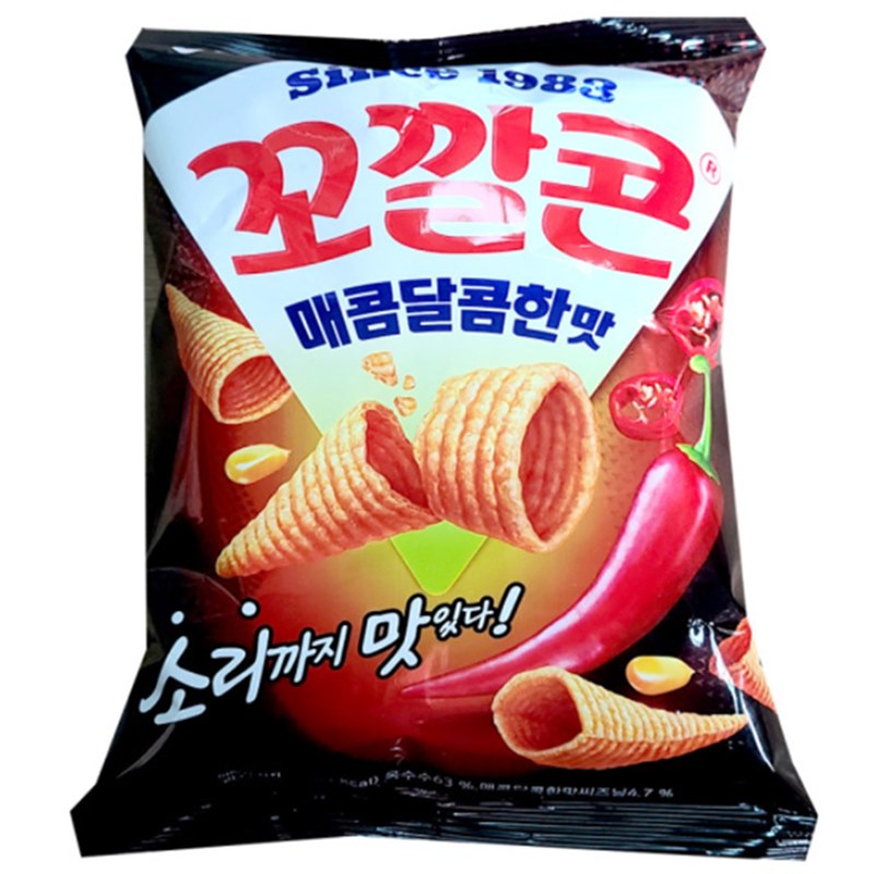 乐天锥形桶脆片甜辣味67g롯데 꼬깔콘 매콤달콤한맛