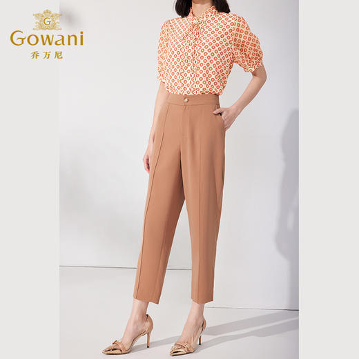 乔万尼夏季休闲裤经典百搭高腰显瘦哈伦裤ET2F253 商品图2