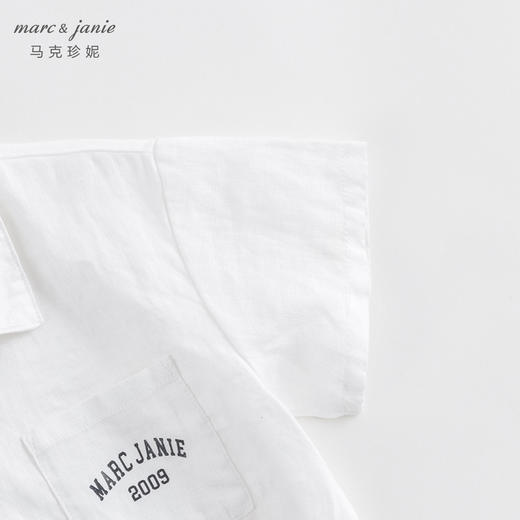 马克珍妮新款夏装 男童100%天然亚麻透气衬衫230896 商品图4