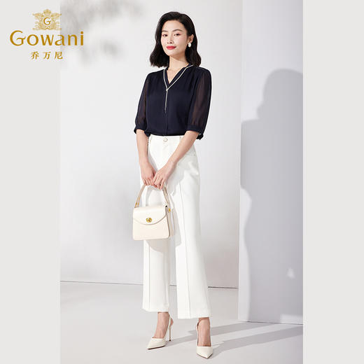 乔万尼真丝衬衫20mm重磅桑蚕丝V领上衣ET2C211 商品图2