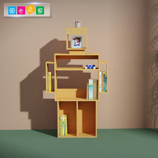 机器人置物架书架幼儿园阅读区创意机器人落地置物架学校展示书架 商品图3