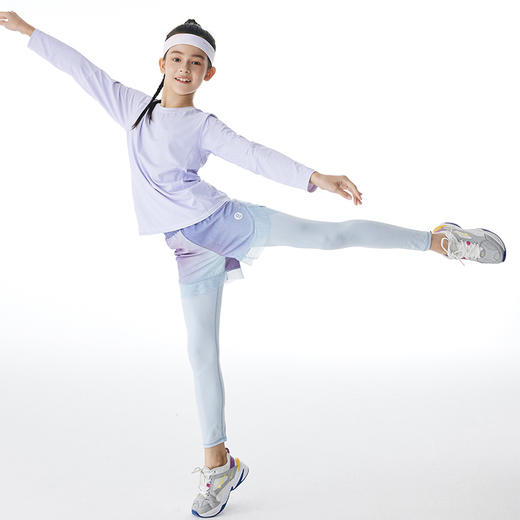 onmygame 女童防晒运动衣儿童瑜伽服上衣长袖打底衫轻薄快干 商品图3