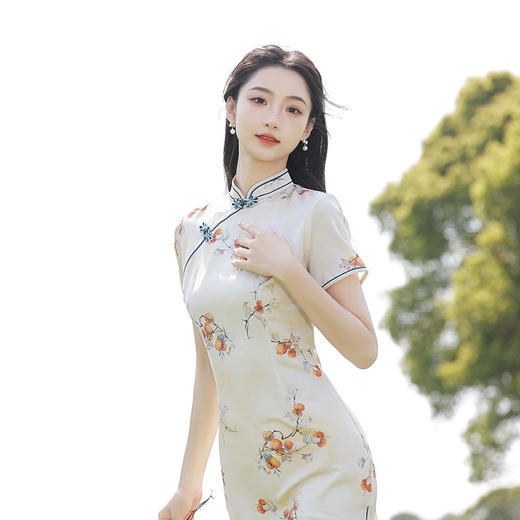 复古中长款修身，休闲日常旗袍XL-23159 商品图2