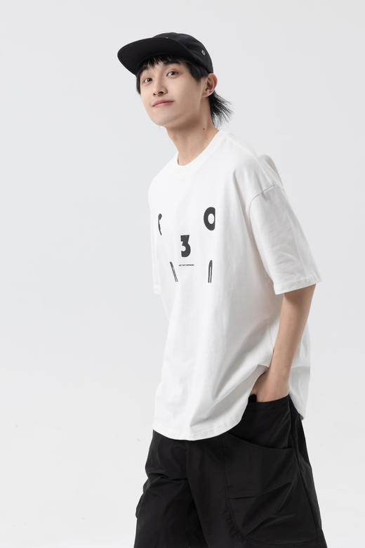 Forn3/N376/纯色字母印花圆领短袖 商品图1