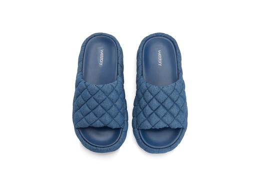 westory2023夏季新款平底休闲菱格外穿时尚休闲舒适百搭凉拖61541 商品图5