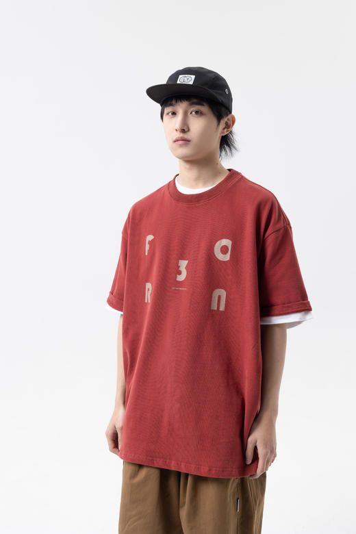 Forn3/N376/纯色字母印花圆领短袖 商品图3