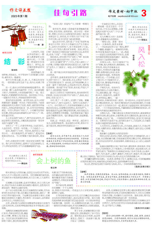 《作文评点报》2023年上半年作文素材·初中版合订本 商品图3