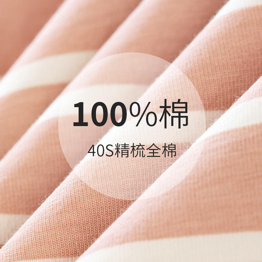 爱帝女士睡裙纯棉夏季薄款条纹家居裙 商品图2