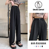 【王奕婷同款抖音爆款】黑色西装女夏季薄款高腰直筒裤休闲阔腿裤 商品缩略图1