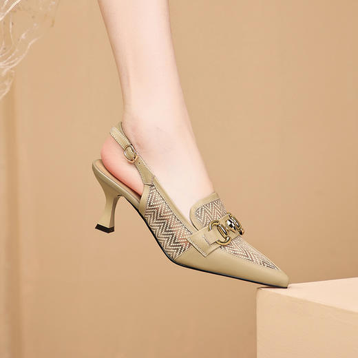 优雅通勤，尖头包头真皮高跟凉鞋GLS629 商品图5