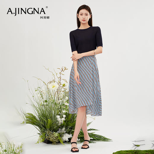 【商场同款】阿菁娜复古飘逸设计感半身裙A30X213027 商品图3