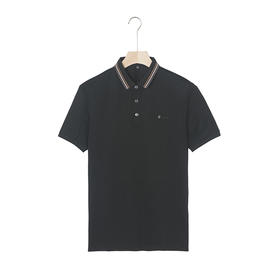 时尚男士夏季新款polo衫商务休闲撞色条纹领韩版翻领短袖T恤   9617*