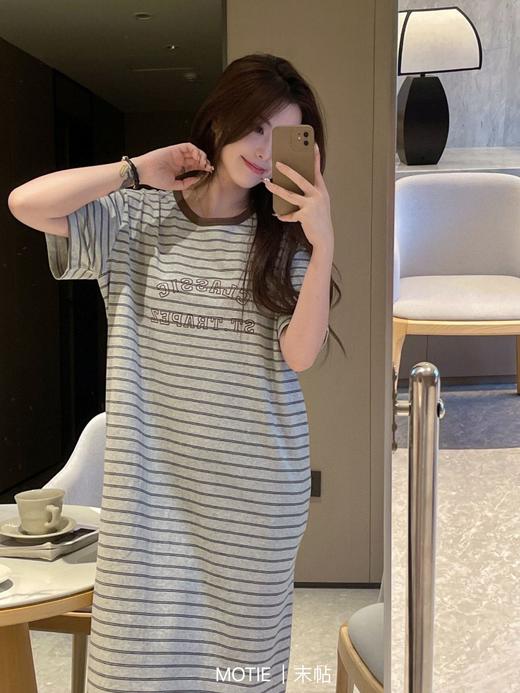 【应季好物】 纯棉条纹宅宅裙 商品图2