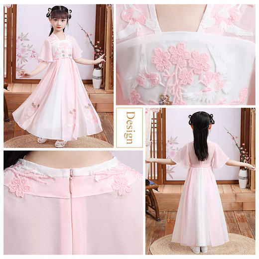 女童汉服裙，新款夏季国潮短袖古风仙襦裙XWN2023 商品图3