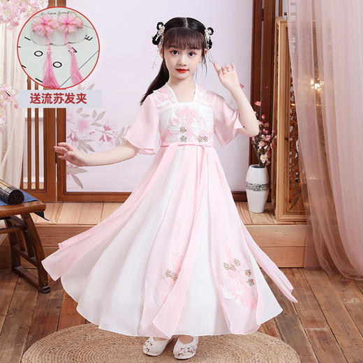 女童汉服裙，新款夏季国潮短袖古风仙襦裙XWN2023 商品图6