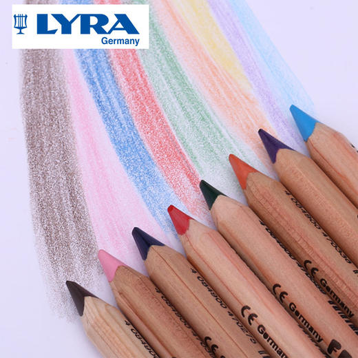 【华德福小镇】德国艺雅LYRA彩铅：原木三角粗彩铅勾线笔儿童彩色铅笔 商品图1
