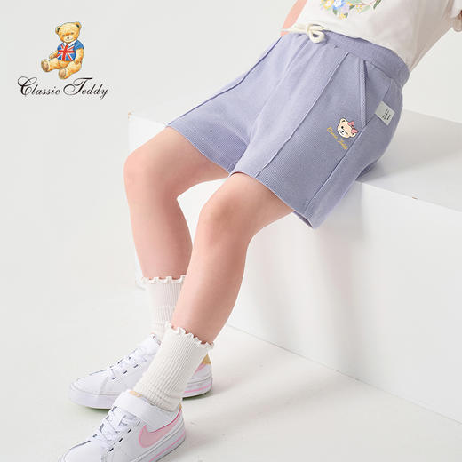 【90-130】女童夏款轻薄五分短裤裤子精典泰迪 商品图3