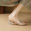 清新优雅，水钻亮片水晶跟凉拖YD-1151 商品缩略图8