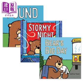 预售 【中商原版】Salina Yoon 熊囧囧与兔太郎系列3册套装 Bear and Floppy Found Stormy Night Big Day 英文原版 儿童绘本纸板书