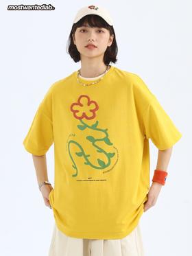 mostwantedlab彩虹/MWL-2212014/潮牌发泡印花短袖t恤