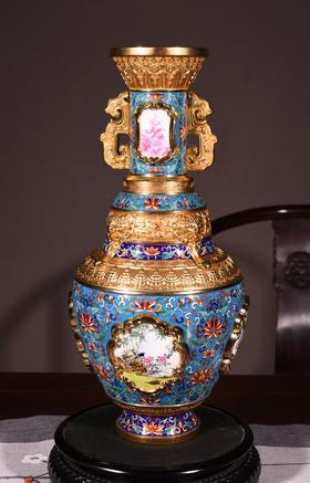 故宫景泰蓝百宝五福瓶