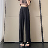 【王奕婷同款抖音爆款】黑色西装女夏季薄款高腰直筒裤休闲阔腿裤 商品缩略图5