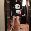 【绝绝子下衣失踪T恤，幂式穿搭T恤】女士卡通刺绣2023夏季韩版新款中长款短袖T恤女上衣女装 商品缩略图3