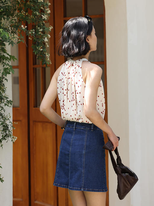 HeyDress法式复古牛仔半身裙女夏季高腰显瘦a字半裙直筒百搭短裙 商品图3