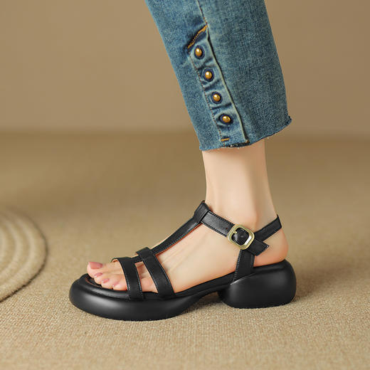 时尚潮流，真皮百搭平底凉鞋LD-6362 商品图10