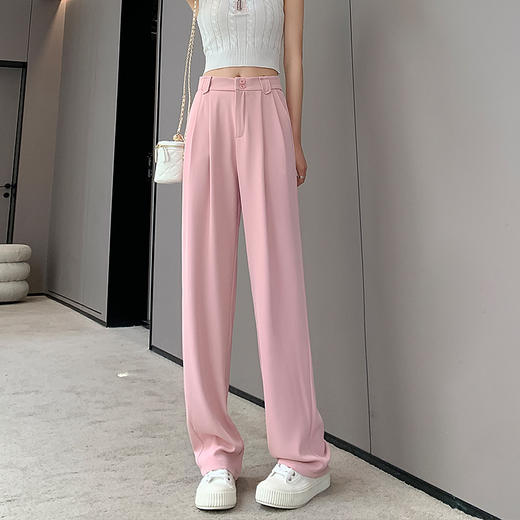 【王奕婷同款抖音爆款】黑色西装女夏季薄款高腰直筒裤休闲阔腿裤 商品图8