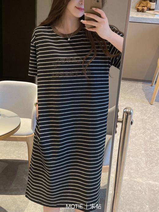 【应季好物】 纯棉条纹宅宅裙 商品图3