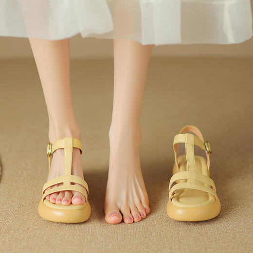 时尚潮流，真皮百搭平底凉鞋LD-6362 商品图4