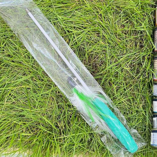 绿色三节伸缩羽毛头逗猫棒一根 423直播专享（单拍不发货） 商品图0