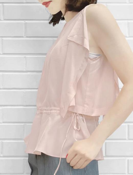 TYNVIE 抽绳设计挖肩无袖上衣 - 浅粉色 商品图1