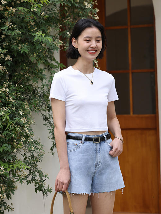 HeyDress复古牛仔短裤女夏季高腰显瘦毛边设计感百搭热裤潮裤子 商品图0