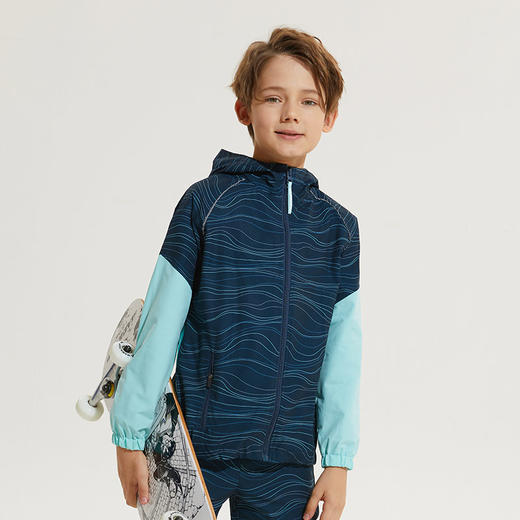 儿童春秋防风连帽外套新款秋季男女儿童长袖运动上衣健身服 商品图1