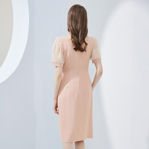 NF8F4斯尔丽瑟俪2023夏季新款泡泡袖公主范腰间褶皱显瘦连衣裙 商品图1