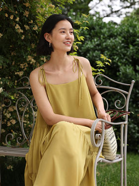 HeyDress法式吊带连衣裙女夏季宽松慵懒感交叉设计浪漫度假裙子